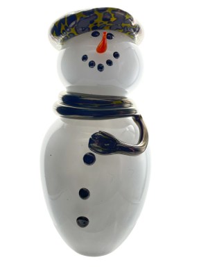 Snowman with Yellow and Black Leopard Print Beret9
